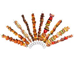 BBQ spiezen - BBQ accessoires - Spiezen voor op het BBQ spit - Barbecue spiezen - Kebab spiezen x10 - Spies 10 stuks - Sateprikkers lang