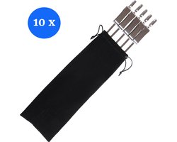 BBQ Spiezen met schuifmechanisme (10x) - 41 cm ( BBQ accessoires - RVS Vleespennen)