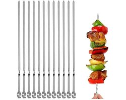 BBQBuddies Barbecue Spiezen 12 stuks - BBQ Spiezen - Vleespennen - 40 CM - Inclusief Opberghoes