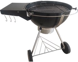 BBQNovation verwijderbare en opvouwbare Zijtafel voor Kogelbarbecues – Compatibel met Weber, Napoleon, Landmann, Jamestown, Cadac en Andere 57 cm BBQ’s – Zwart Gepoedercoat Staal