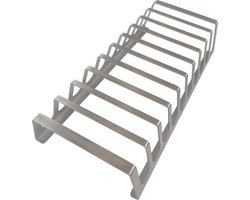 BBQNOVATION XXL RVS Rib Rack – Voor 10 Spareribs – Geschikt voor BBQ & Oven – Extra Dik Roestvrij Staal (2mm) – Universeel voor Houtskool BBQ, Gas BBQ, Kamado & Oven – Vaatwasserbestendig