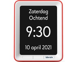 BBrain Sprekende Kalenderklok | Gesproken herinneringen | Natuurlijke stem | Zelf herinneringen inspreken | Medicatie alarm - Rood