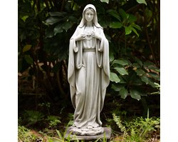 BC Katholiek Onbevlekt Hart van Maagd Maria Standbeeld, 24,5" H Heilige Moeder Standbeeld voor Tuin, Moeder Maria Decor voor Outdoor Yard Patio Gazon Gang, Religieus Gift, Handgeschilderd door