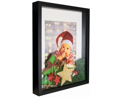 BD ART - 3D Shadow Box Fotolijst - 20x25 cm - Zwart - Rechte Hoek - Plexiglas