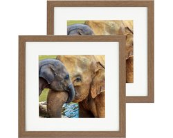BD Art Basic Serie - Houten Fotolijst In Een Set - 28x28 cm - Dubbellaags Passe-partout