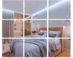 BD art - Wandspiegel Set - 20x20 cm - 9 Stuks - Glamour