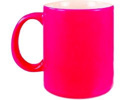 BD Koffiemok beker - neon roze - keramiek - 330 ml - sublimatie mok - onbedrukt