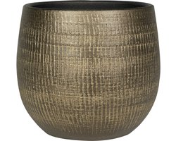 BD Plantenpot/bloempot - binnen - keramiek - goud - D26 cm x H25 cm - kamerplanten