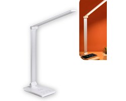BDGoods® - Bureaulamp - Daglichtlamp - 5 standen Licht - Helpt Tegen Winterdip - Wireless Charger - Daglichtlampen - Leeslampje - Daglichtlamp Hobby - Lamp - Leeslamp Staand - Lampen - Kantoor Lamp - Bureaulamp Led - Bureaulamp Dimbaar