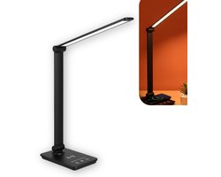 BDGoods® - Bureaulamp - Daglichtlamp - 5 standen Licht - Zwart - Helpt Tegen Winterdip - Wireless Charger - Daglichtlampen - Leeslampje - Daglichtlamp Hobby - Lamp - Leeslamp Staand - Lampen - Kantoor Lamp - Bureaulamp Led
