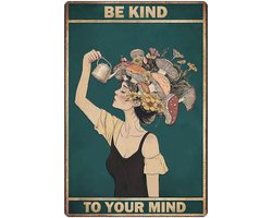 Be Kind to Your Mind - Vintage Picture Poster - Hippie Boho Wall Art - Aanmoediging Cadeaus voor Vrouwen - Thuis Kantoor Slaapkamer Woonkamer Muurdecoratie Style 1