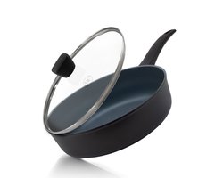 BE Living Hapjespan met Deksel - Ø 28 cm - Sauteerpan - Keramische Braadpan - Inductie Pan - PFAS Vrij Anti Aanbak - Delight series