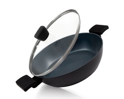 BE Living Hapjespan met Deksel - Ø 28 cm - Sauteerpan - Keramische Braadpan - Inductie Pan - PFAS Vrij Anti Aanbak - Delight series