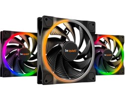 be quiet!® LIGHT WINGS PC fan 140mm PWM high-speed Triple-Pack - 9 stilte-geoptimaliseerde fan bladen - ARGB-verlichting aan de voor- en achterkant met 18 LED's voor een op maat gemaakte PC case - Case fan met zeer stille werking en duurzame lagers