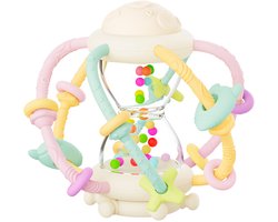 Be Sure Store® - Zandloper Rammelaar & Bijtspeelgoed Geel - Baby Speelgoed - Speelgoed 1 Jaar - Montessori Speelgoed - Speelgoed 6 Maanden - Speelgoed - Kinderspeelgoed - Bijtring - Rammelaar - Educatief Speelgoed - Baby