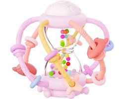 Be Sure Store® Zandloper Rammelaar & Bijtspeelgoed - Roze - Baby Speelgoed - Speelgoed 1 Jaar - Montessori Speelgoed - Speelgoed 6 Maanden - Speelgoed - Kinderspeelgoed - Bijtring - Rammelaar - Educatief Speelgoed - Baby