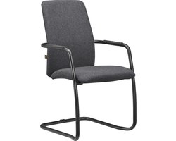 Be10 - Antraciet Vergaderstoel - Stapelbaar - Zwart Frame (Fair Furniture Group – Nederlands Familiebedrijf)