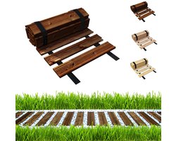 be4nature tuinpad hout 30 x 100 cm donkerbruin – oprolbaar, larikshout, antislip, flexibel, ideaal voor tuin en terras