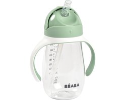 Béaba Drinkbeker - Rietjesbeker 300 ml - Lekvrij - Verwijderbare Handvatten - Vanaf 8 Maanden - Groen