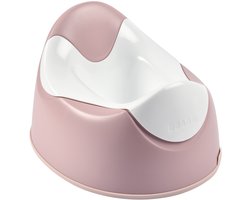 Béaba Ergonomisch Plaspotje - Kinderpotje voor de Zindelijkheidstraining vanaf 8 Maanden - Uitneembare Binnenpot om Snel te Legen - Antisliprand voor een Stabiele Stand - 3 Grepen en Draaghandvat - 28,5 x 21 x 33 cm - Roze
