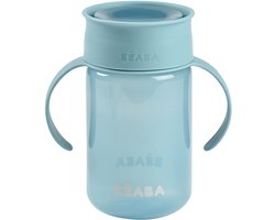 Béaba Leerbeker - Drinkbeker - 340 ml - Lekvrij & 360° Drinkrand - Blauw