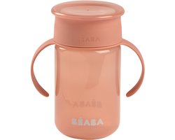 Béaba Leerbeker - Drinkbeker - 340 ml - Lekvrij & 360° Drinkrand - Roze