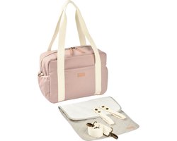 Béaba Paris Luiertas - Trendy & Unisex Verzorgingstas - 16L - Incl. Verzorgingsmatje & Koelvak - Roze