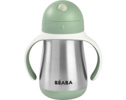 Béaba - Rietjesbeker - Drinkbeker - RVS - 250ml - Vanaf 8 Maanden - Groen