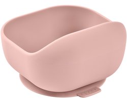 Béaba Siliconen Kom met Zuignap - Voor Baby's / Kinderen - Antislip - BPA-vrij - Roze