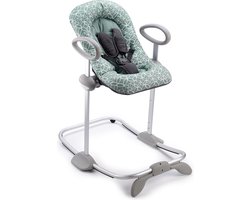Béaba - Up & Down Wipstoel Baby - In Hoogte Verstelbare Schommelstoel - Babyschommel - 4 Hoogtes & 3 Ligstanden - Inclusief 5-Punts Gordel - Groen