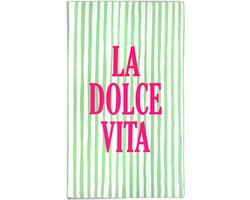 Beach Club Strandlaken LA DOLCE VITA 100x180 cm - Microvezel Handdoek - Badlaken - Reishanddoek Sneldrogend