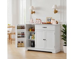 Bealife AP102 Keukenkast - 1 Lade en 3 Deuren - 105 × 40 × 84 cm - Wit