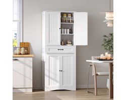 Bealife AP16 Keukenkast Opslagkast - Grote capaciteit vrijstaande - Verstelbare planken - Geschikt voor woonkamer, keuken, kantoor en slaapkamer - Wit