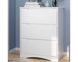 Bealife AP21 Commode met 3 Lades - Bijzetkast met Veel Opbergruimte Dressoirs - Multifunctionele Kast voor Woonkamer Slaapkamer Hal - Vrijstaand Ladekasten - MDF - 60 x 40 x 82 cm - Wit
