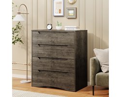 Bealife AP22 Ladekast - Opbergkaste Slaapkamer met 4 Ruime - Donkerbruin