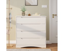 Bealife AP22 Ladekast - Opbergkaste Slaapkamer met 4 Ruime - Wit