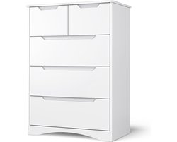 Bealife AP23 Ladekast - Opbergkaste Slaapkamer met 5 Ruime - Wit