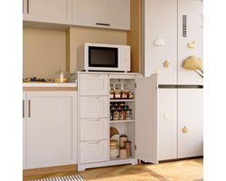 Bealife AP26 Opbergkast- met 4 laden en 1 deur - 60 x 30 x 85 cm - Wit