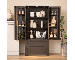 Bealife AP28 Keukenkast - Opslagkast met 2 Lades - 60x40x120 cm - Donkerbruin