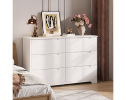 Bealife AP47 Ladekast - Opbergkaste Slaapkamer met 6 Ruime - Wit