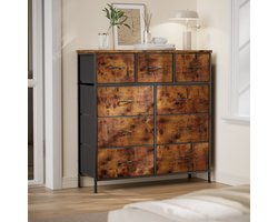 Bealife AP70 Ladekast,Ladekast met 9 stoffen laden, opbergkast voor garderobekasten, slaapkamerkast voor slaapkamer, woonkamer, hal (Bruin)