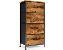 Bealife AP74 Ladekast , Kast met 4 laden , Dressoir , 45x30x95cm, Bruin