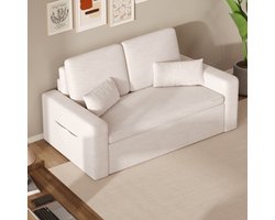 Bealife AR28 3-In-1 Bank met Slaapfunctie - Verstelbare Bedbank - voor Woonkamer Slaapkamer - 150x82x87cm - Beige