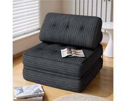 Bealife AR32 Slaapbank - 3-in-1 Opvouwbaar - Corduroy - Donkergrijs