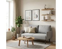 Bealife AR44 Bank – 2 zits bank - Minimalistisch design – 122×76×90 cm – Geschikt voor woonkamer en slaapkamer - Grijs