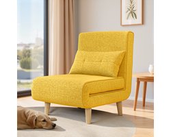 Bealife AR50 Slaapbank 1 persoon – 3-in-1 met slaapfunctie – Uitschuifbaar – Ruimtebesparend – Geel