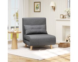 Bealife AR50 slaapbank-pklapbare bank verstelbare -rugleuning Scandinavisch nordic-137*72*72cm-Donkergrijs