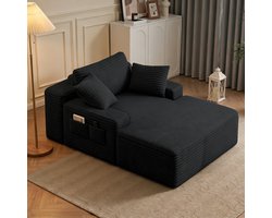 Bealife AR69 Slaapbank – Eenpersoonsbank met 3 kussens, zijopbergruimte en armleuningen – Fluweel - 150×102×61 cm – Donkergrijs