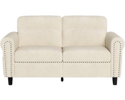 Bealife AR72 Zitsbank - Kleine 2-zitsbank Zijvak - Suède Stoffen Bank - 152 × 76 × 84 cm - Beige