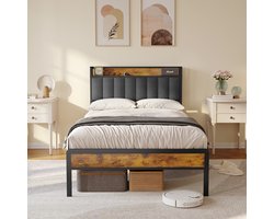 Bealife BF25 Bedframe - 200 x 120 cm - met Opslaghoofdsteun - Donker Grijs